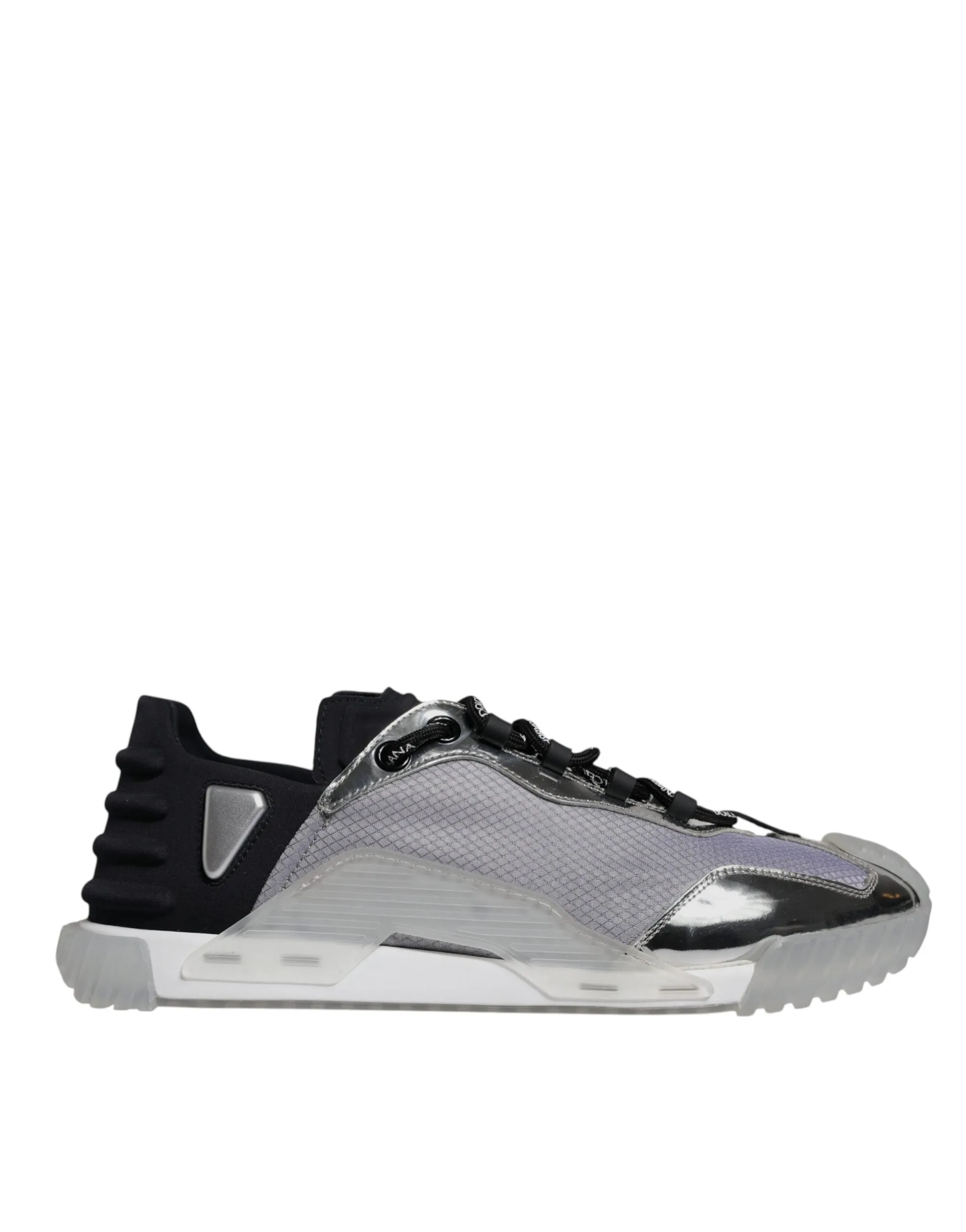 Dolce&Gabbana NS1 Men Silver Sneakers Nylon Lace Up Casual Trainer Shoes EUR 43