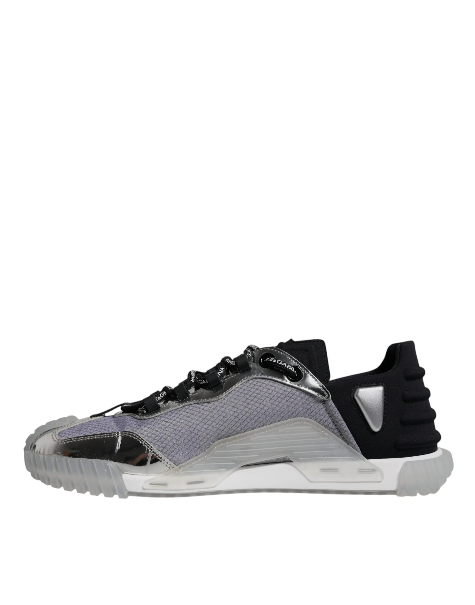 Dolce&Gabbana NS1 Men Silver Sneakers Nylon Lace Up Casual Trainer Shoes EUR 43