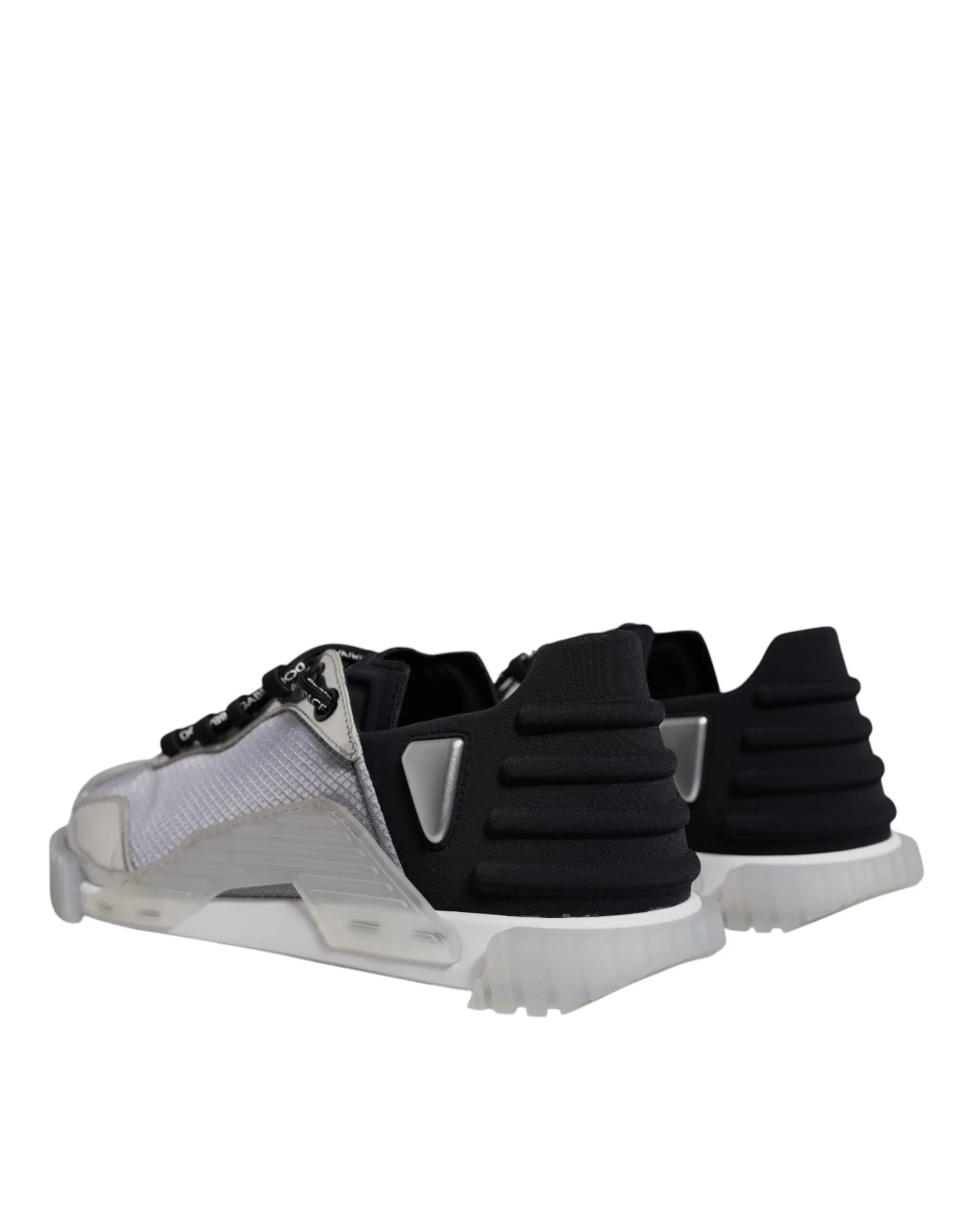 Dolce&Gabbana NS1 Men Silver Sneakers Nylon Lace Up Casual Trainer Shoes EUR 43