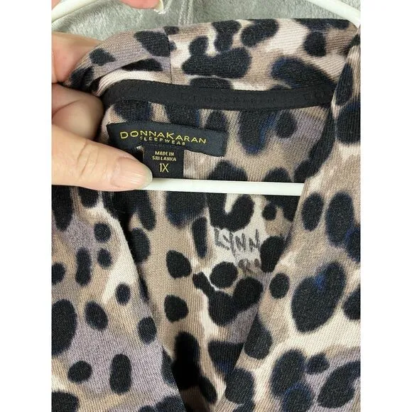 Donna Karen Sleepwear‎ Anmal leopard Print Robe Mumu House Dress SZ 1X