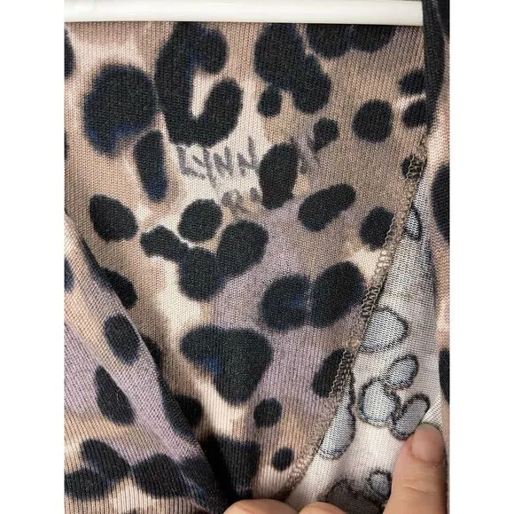 Donna Karen Sleepwear‎ Anmal leopard Print Robe Mumu House Dress SZ 1X