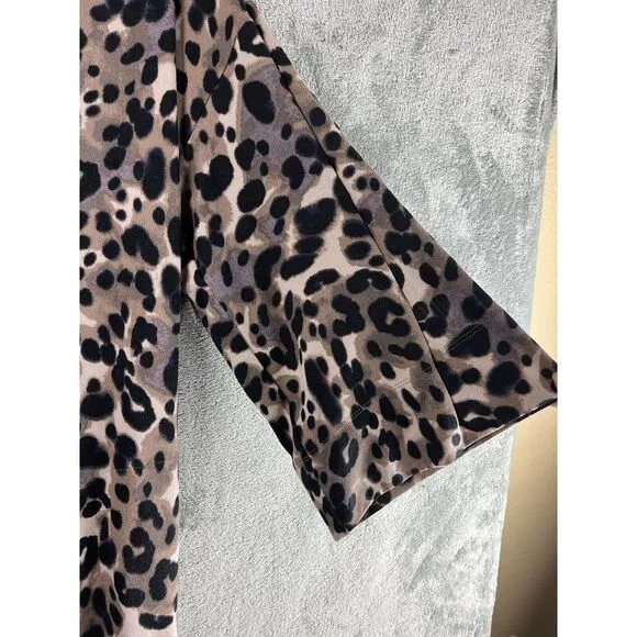 Donna Karen Sleepwear‎ Anmal leopard Print Robe Mumu House Dress SZ 1X