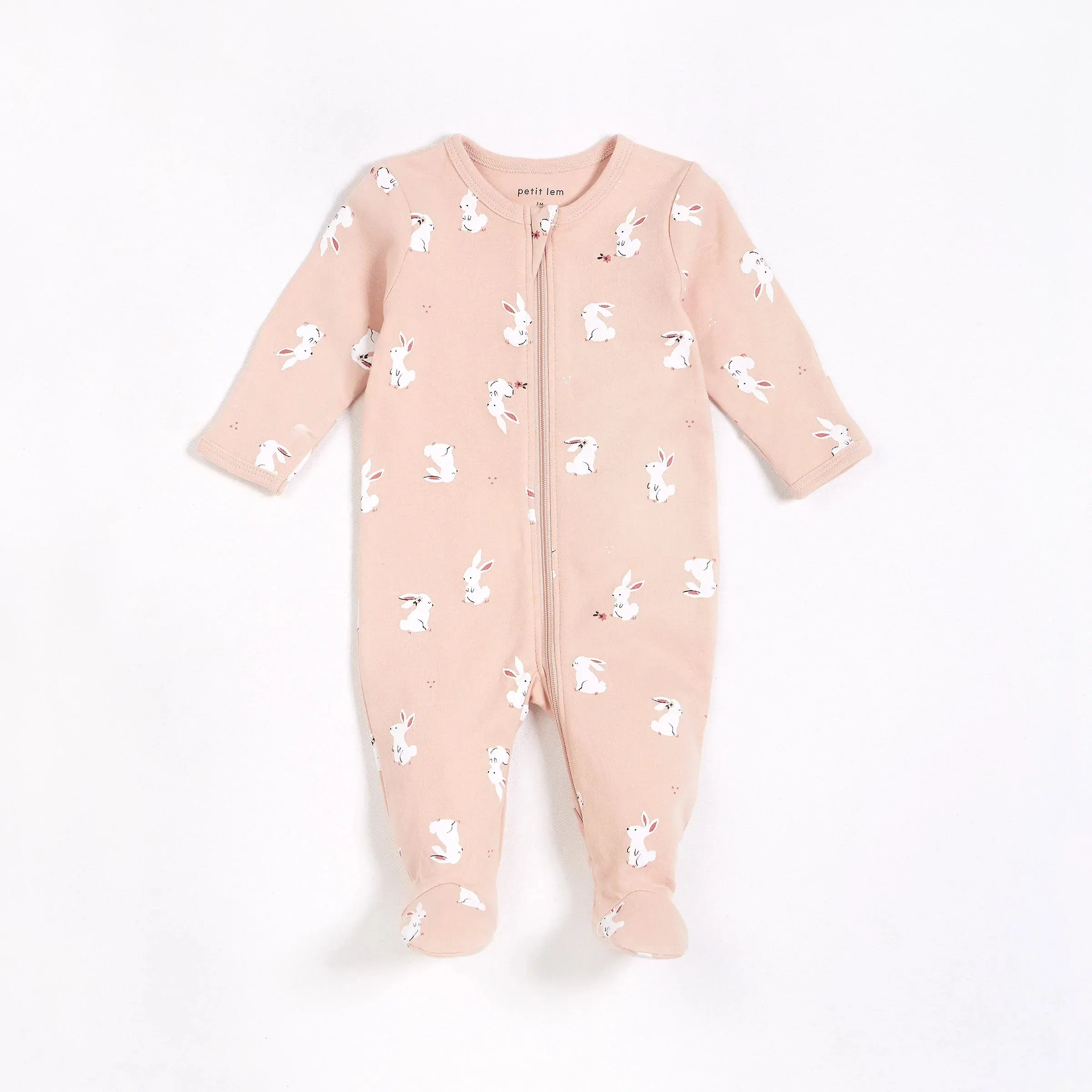 Dormeuse rose pâle à imprimé de bébé lapin