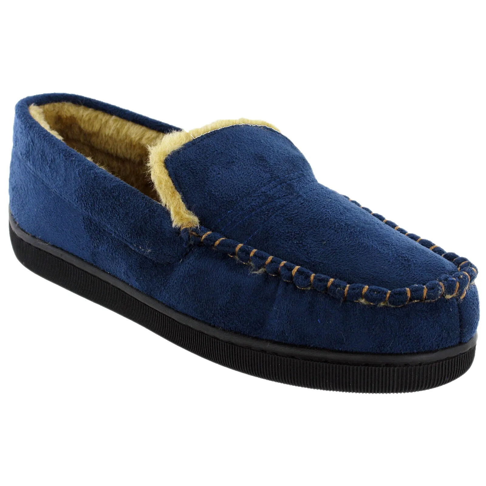 DR KELLER MENS SLIPPERS STRAP FLEECE UPPER WARM CUSHIONED CASUAL SLIP ON SHOES
