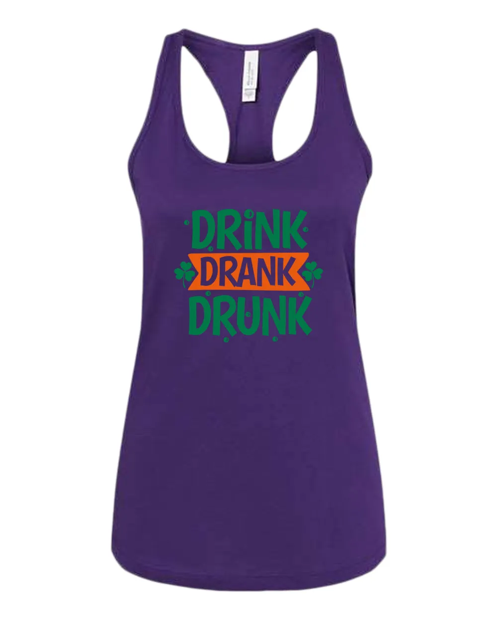 Drink drank drunk tank top women racerback st patrick's day tank top