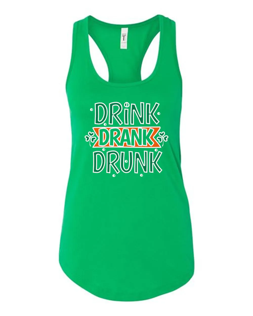 Drink drank drunk tank top women racerback st patrick's day tank top