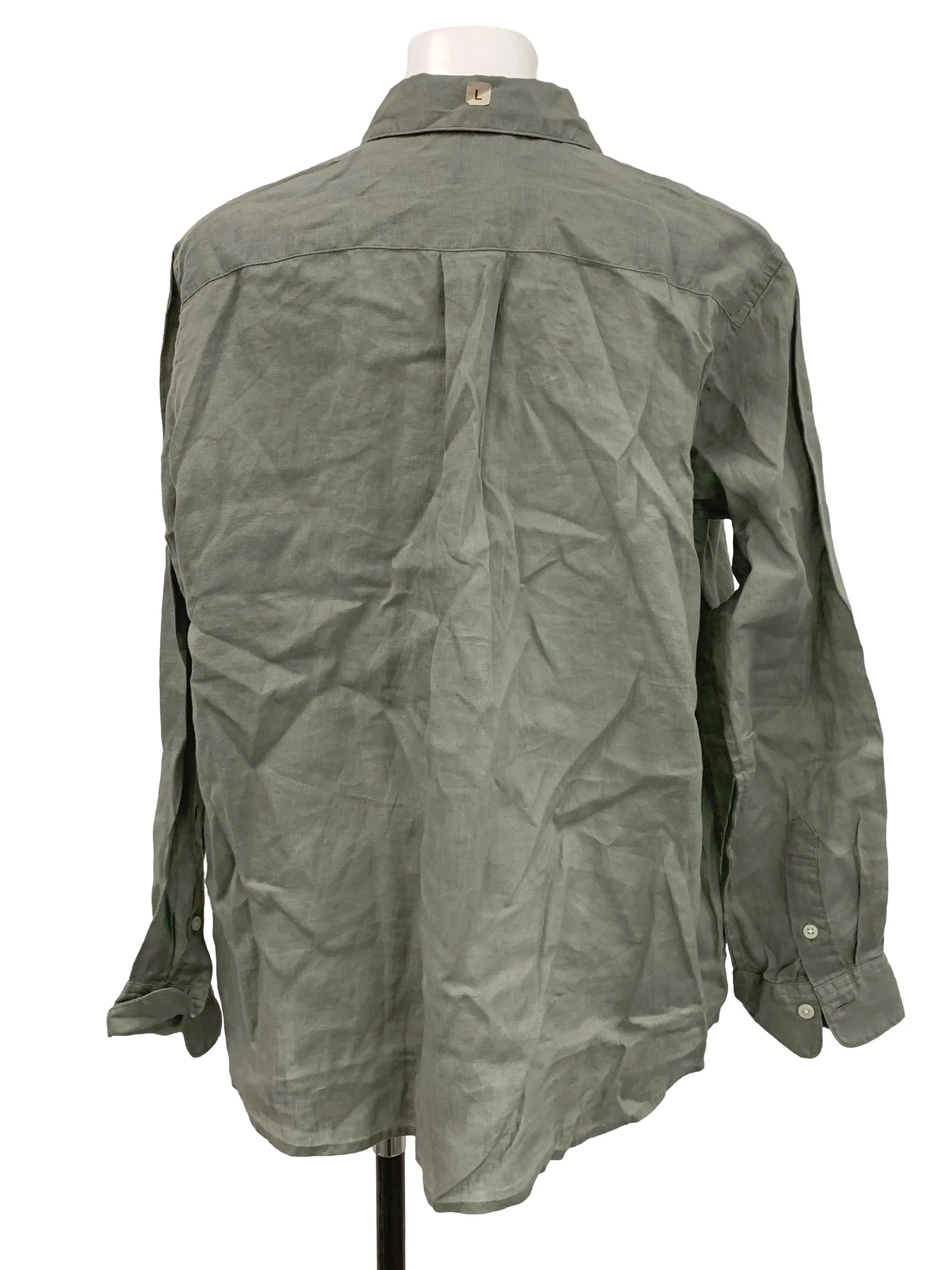 Dull Sage Green Button Down Blouse