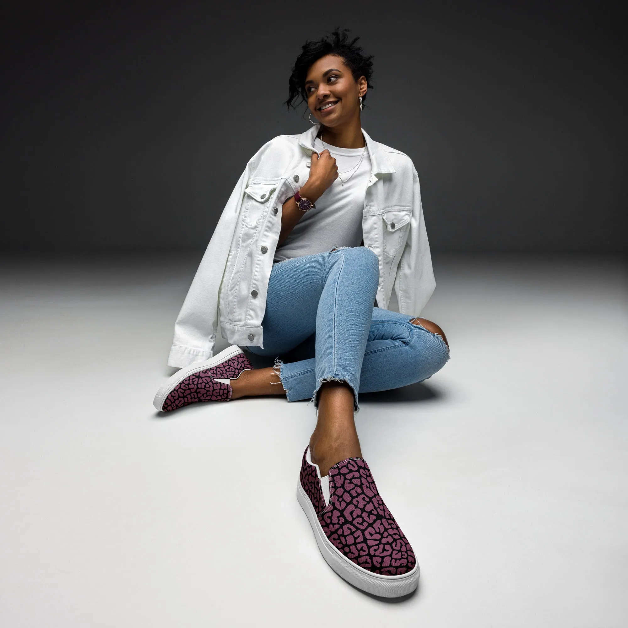 Dusky Crackle Pattern Slip-On Canvas Shoes