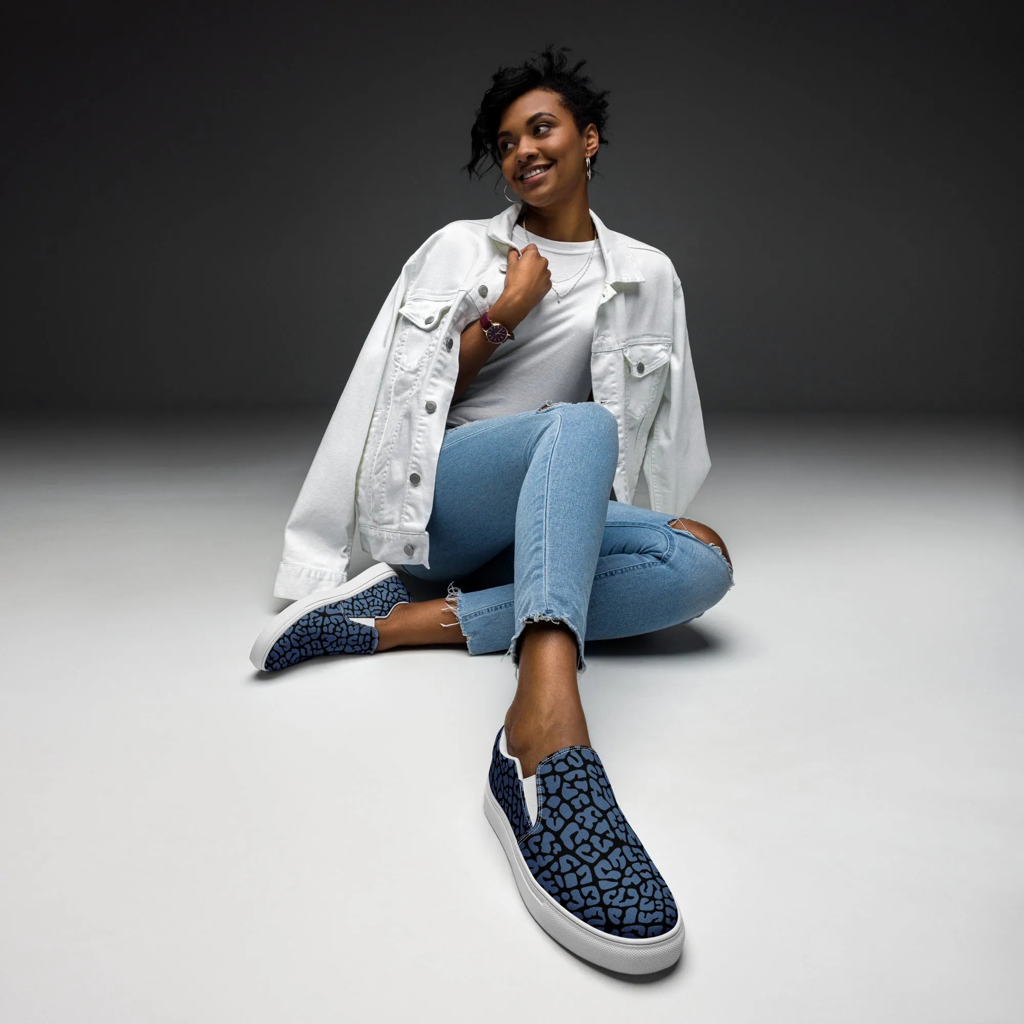 Dusky Crackle Pattern Slip-On Canvas Shoes