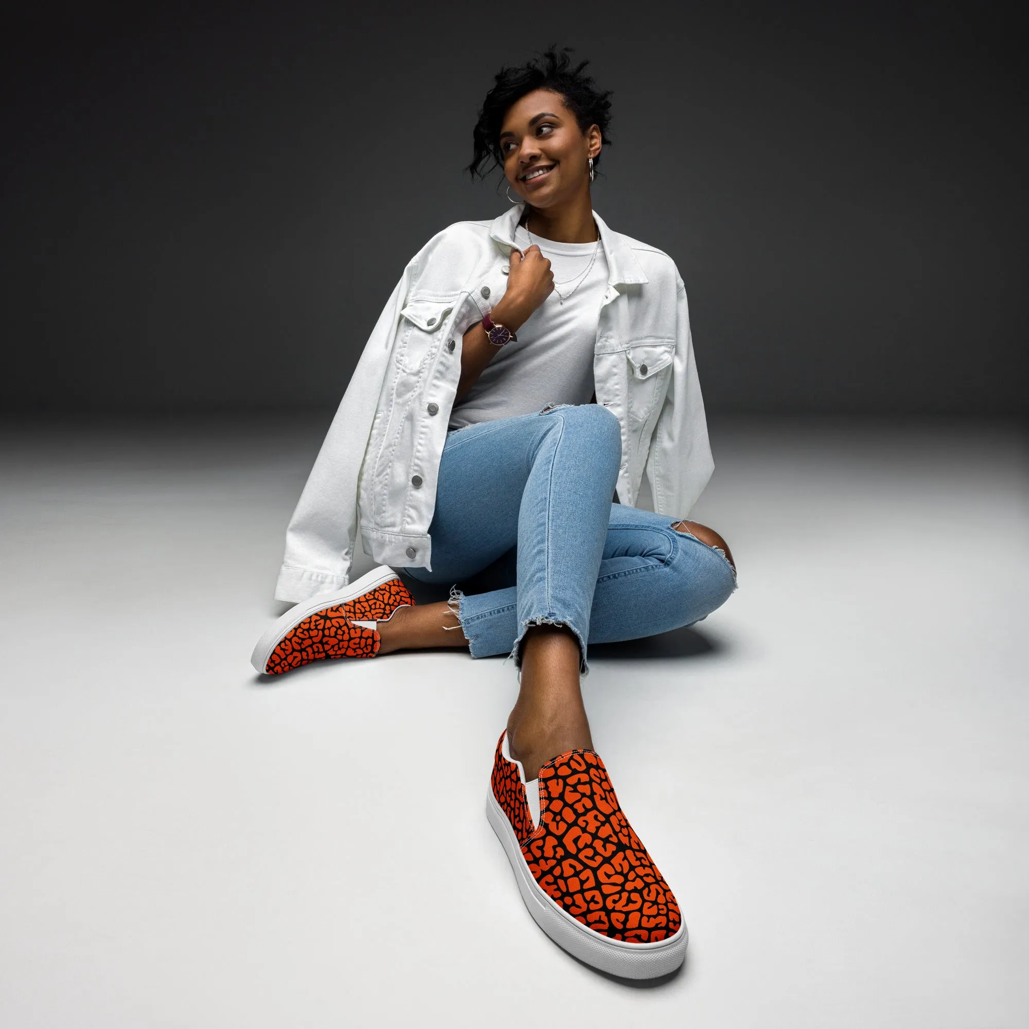 Dusky Crackle Pattern Slip-On Canvas Shoes