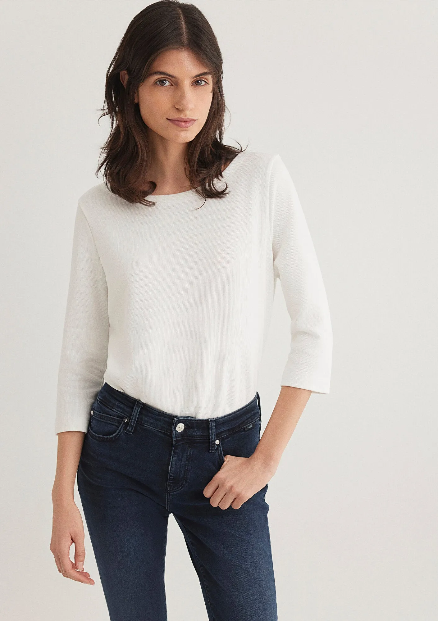 Ecru Basic T Shirt