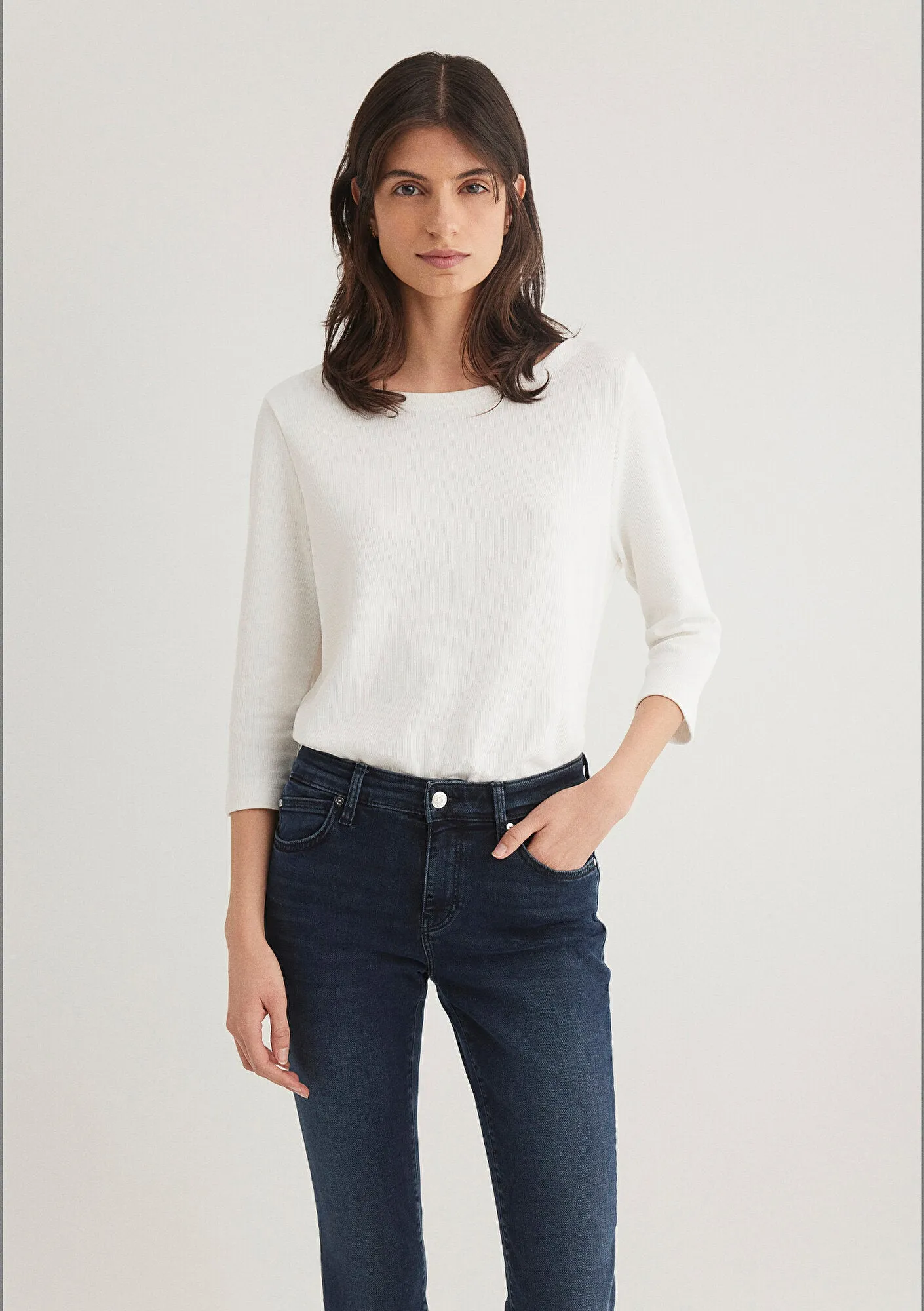Ecru Basic T Shirt