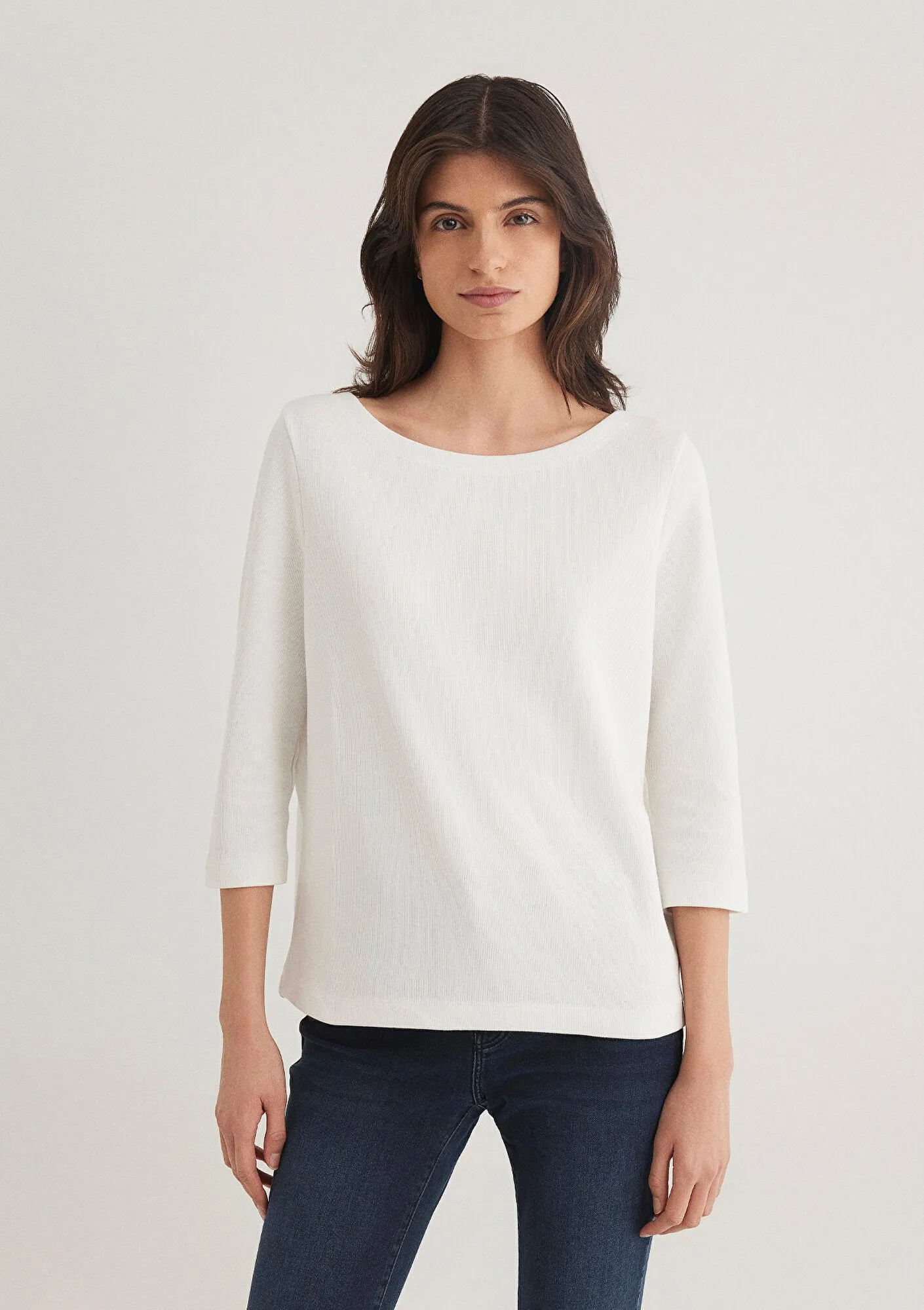 Ecru Basic T Shirt