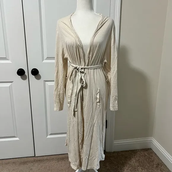 Eileen Fisher Sleepwear by Garnet Hill Slub Knit Organic Cotton Robe