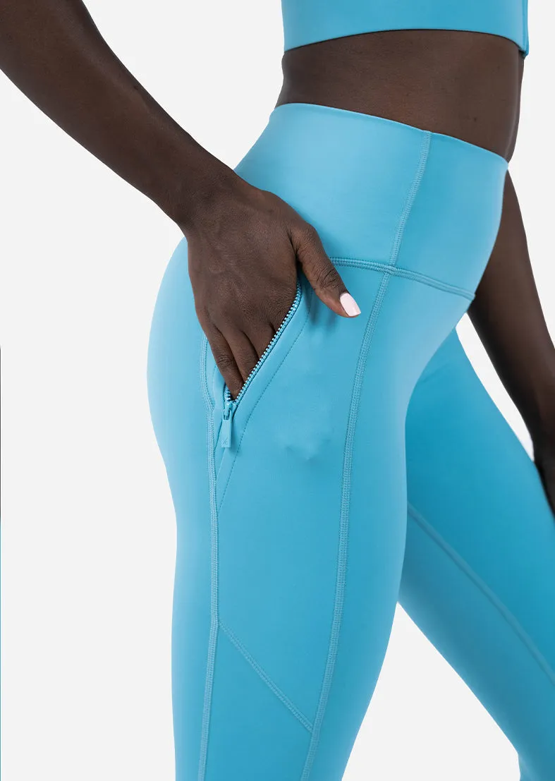 Embody Zip Leggings Sea Blue Final Sale
