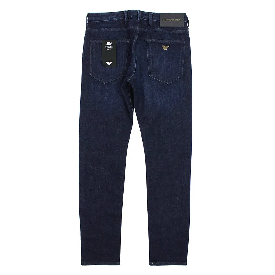 Emporio Armani - J06 Slim Fit Denim Jeans in Dark Blue