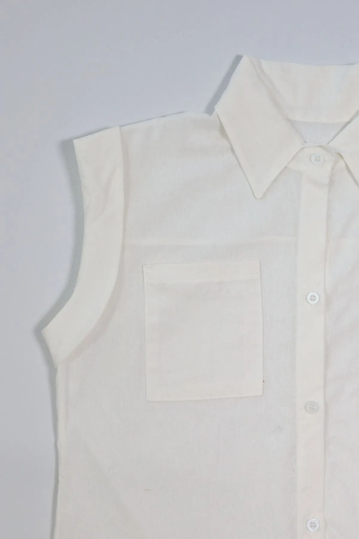 ERIN Button-down Sleeveless Top (White)