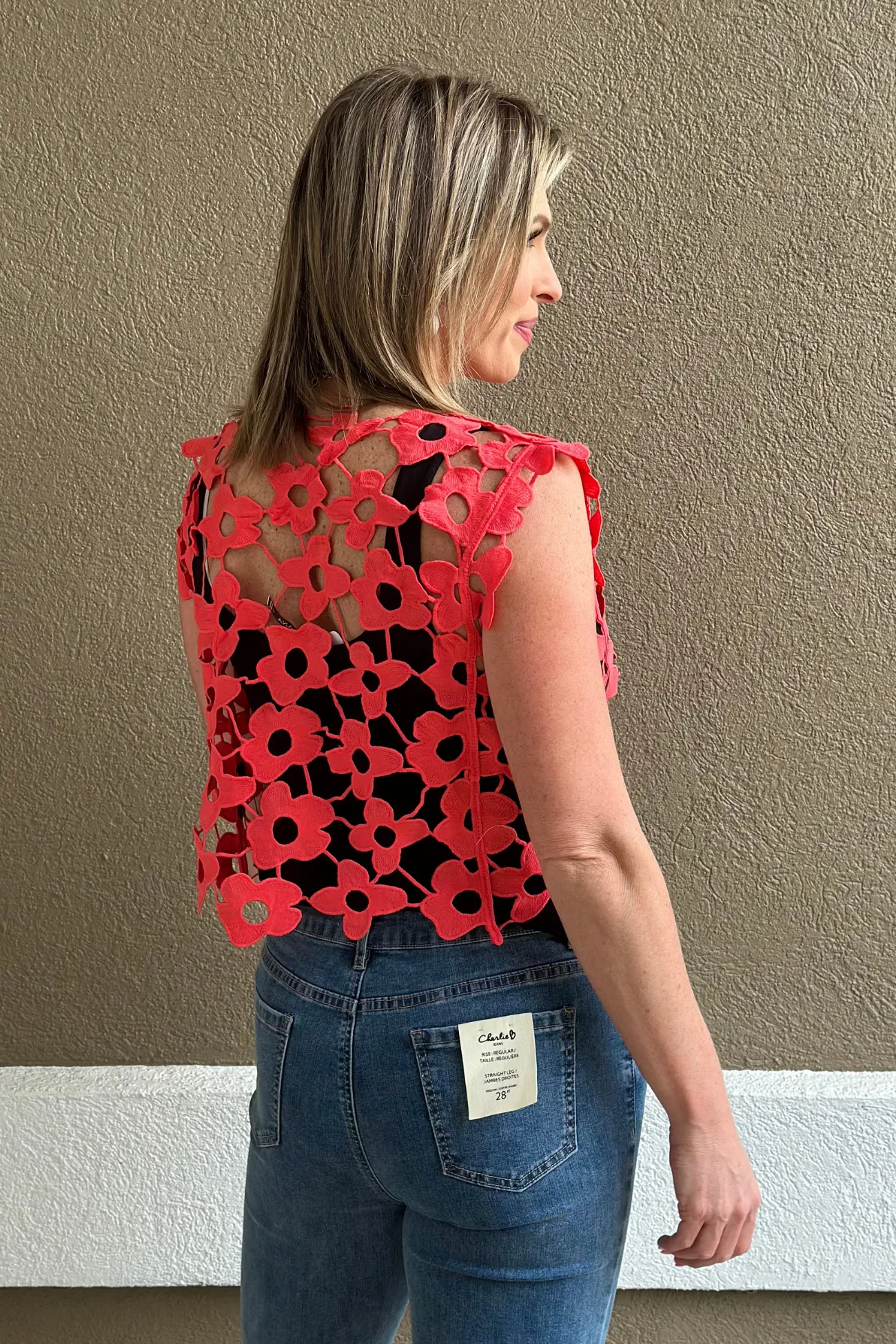Everly Floral Lace Overlay Top