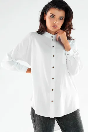 Extended Back Elegant Button-Up Shirt