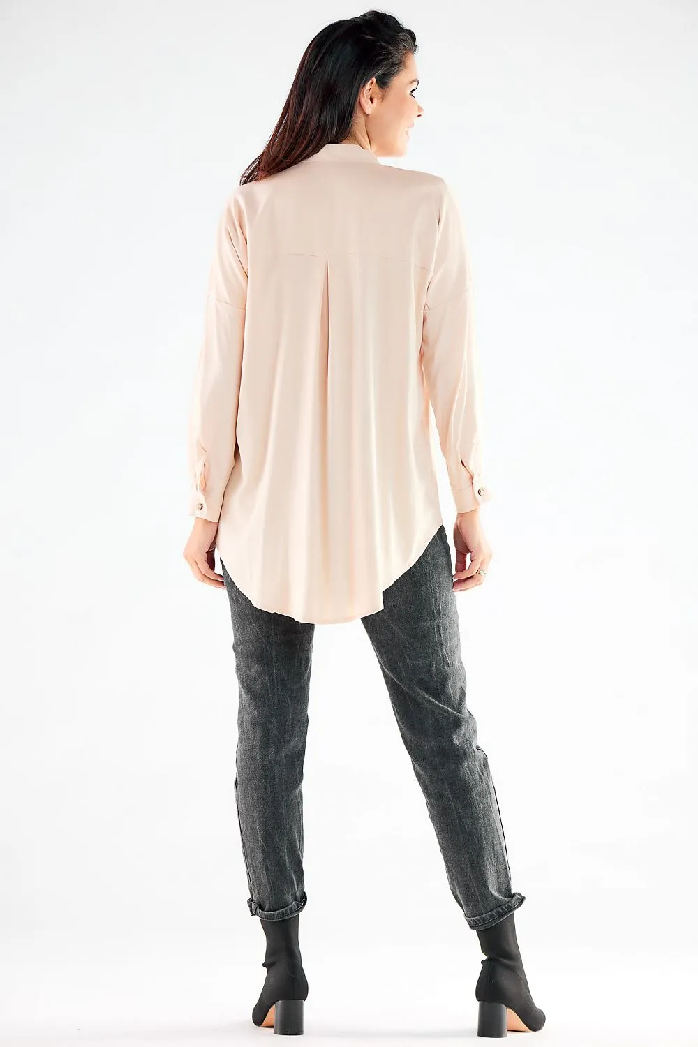 Extended Back Elegant Button-Up Shirt