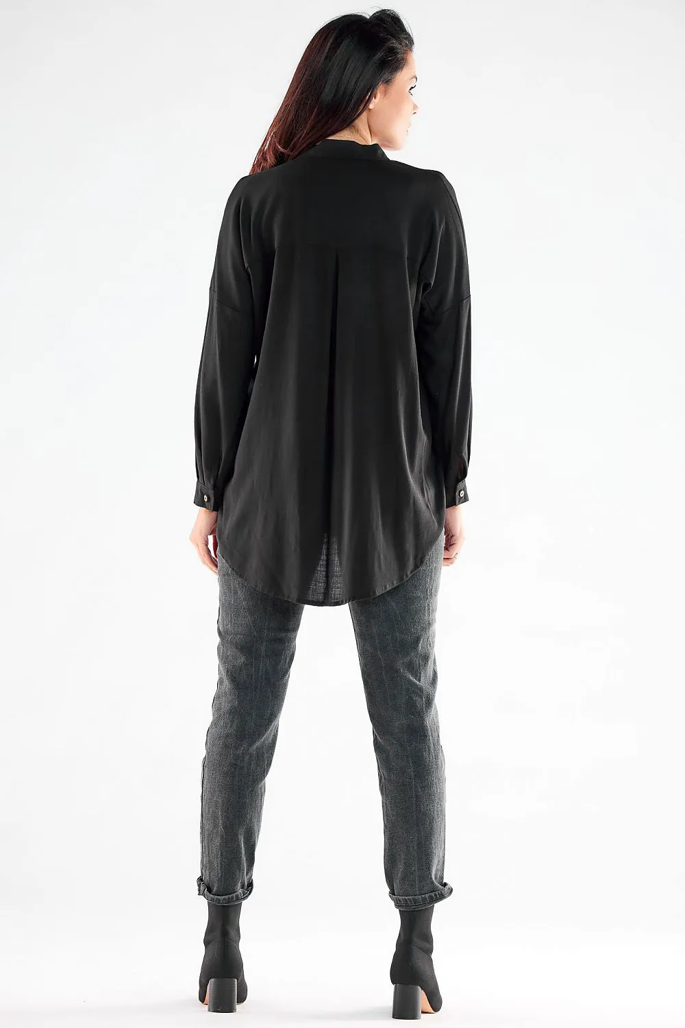 Extended Back Elegant Button-Up Shirt
