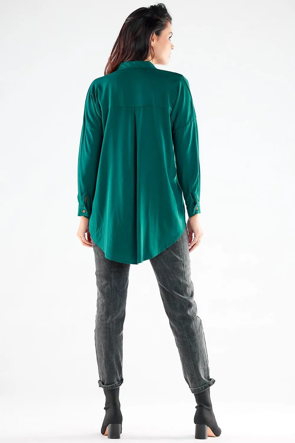 Extended Back Elegant Button-Up Shirt
