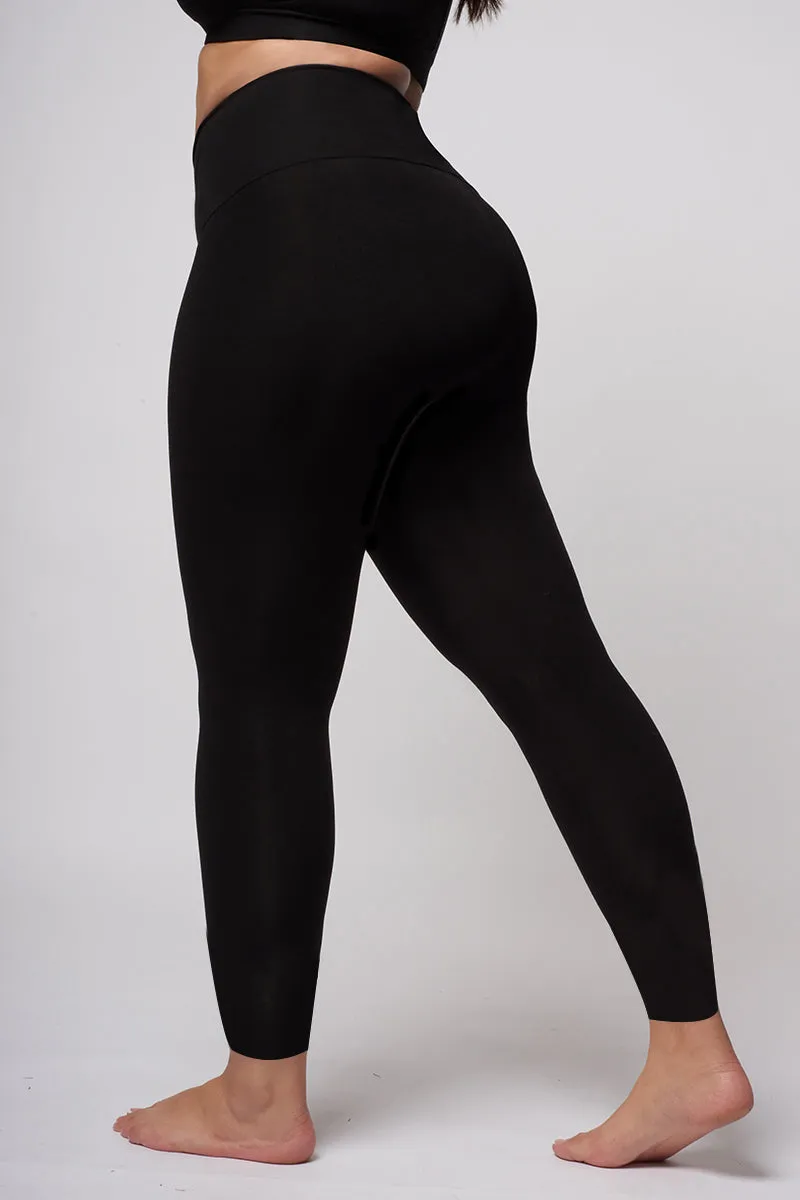 Extra Strong Compression Curve Leggings with Waisted Tummy Control Black