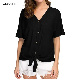 FANCYSKIN Women's Waffle Knit Tunic Blouse