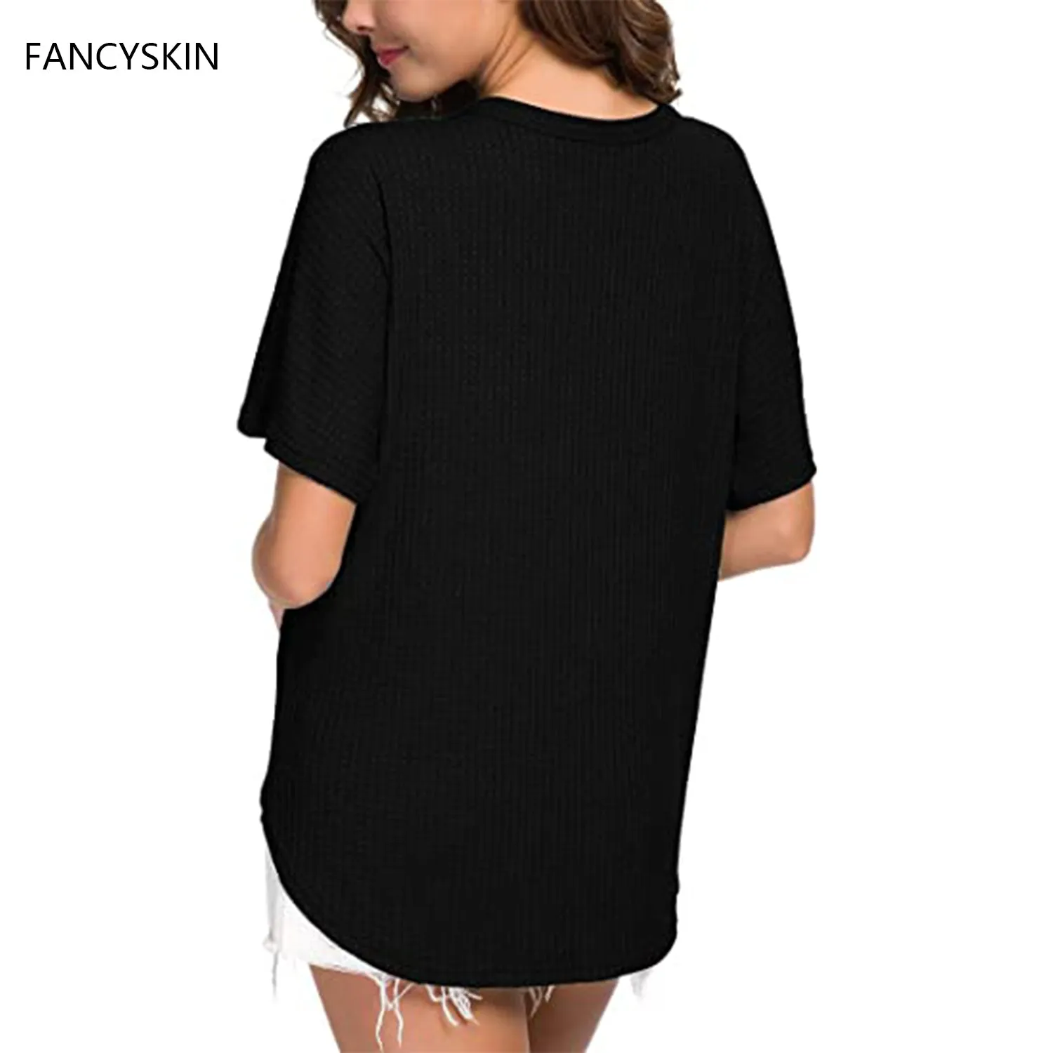 FANCYSKIN Women's Waffle Knit Tunic Blouse