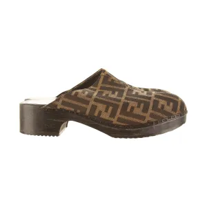 Fendi Brown Logo Mule