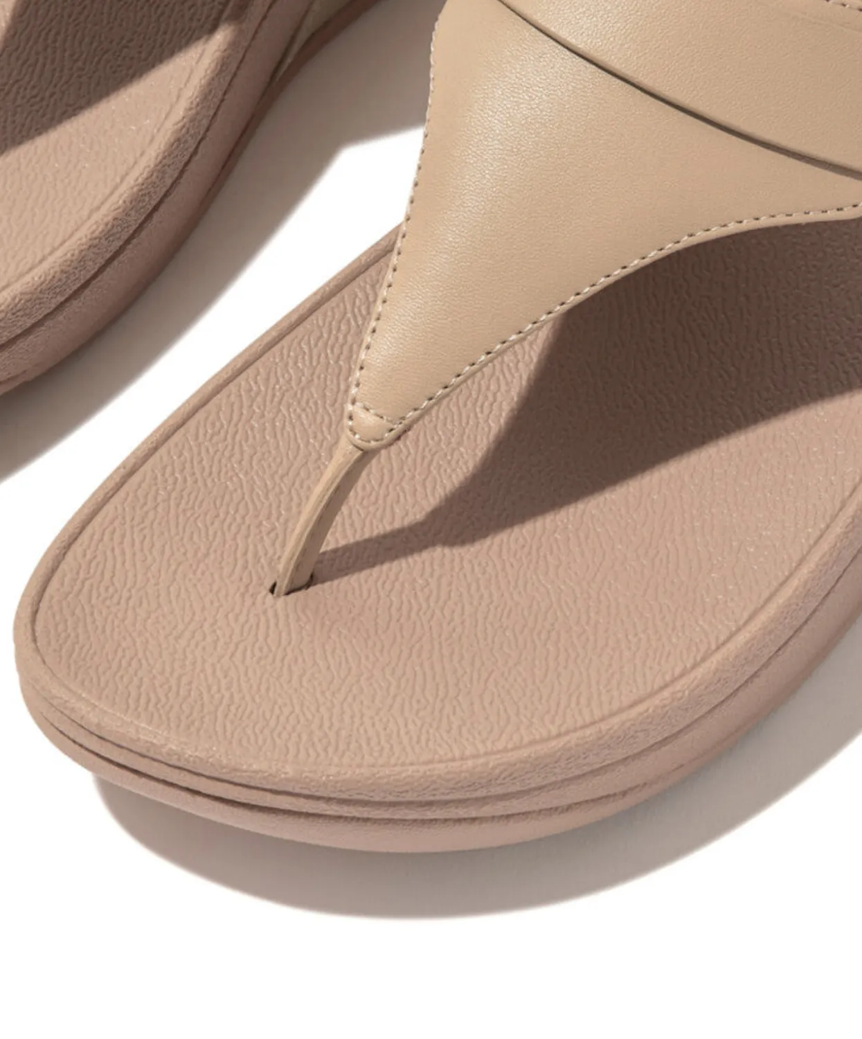 FitFlop Lulu Adjustable Leather Toe Post Sandals Latte Beige