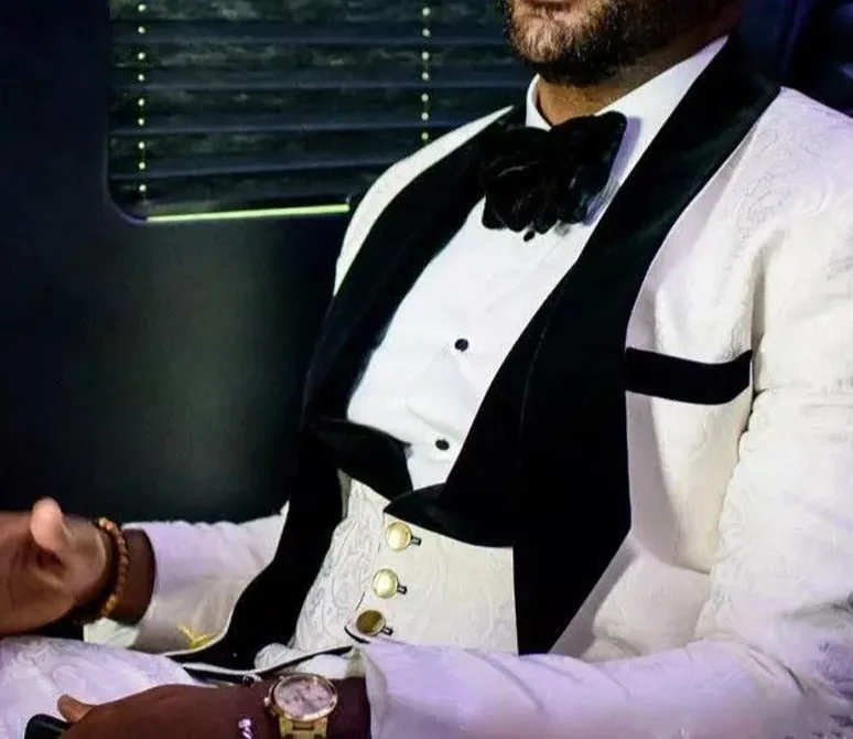Floral Pattern Groom Tuxedo for Wedding Men Suits