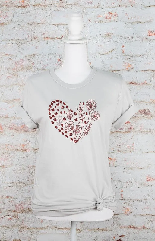 Floral Wildflower Heart Graphic Tee