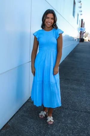 Florence Ruffle Midi • Baby Blue