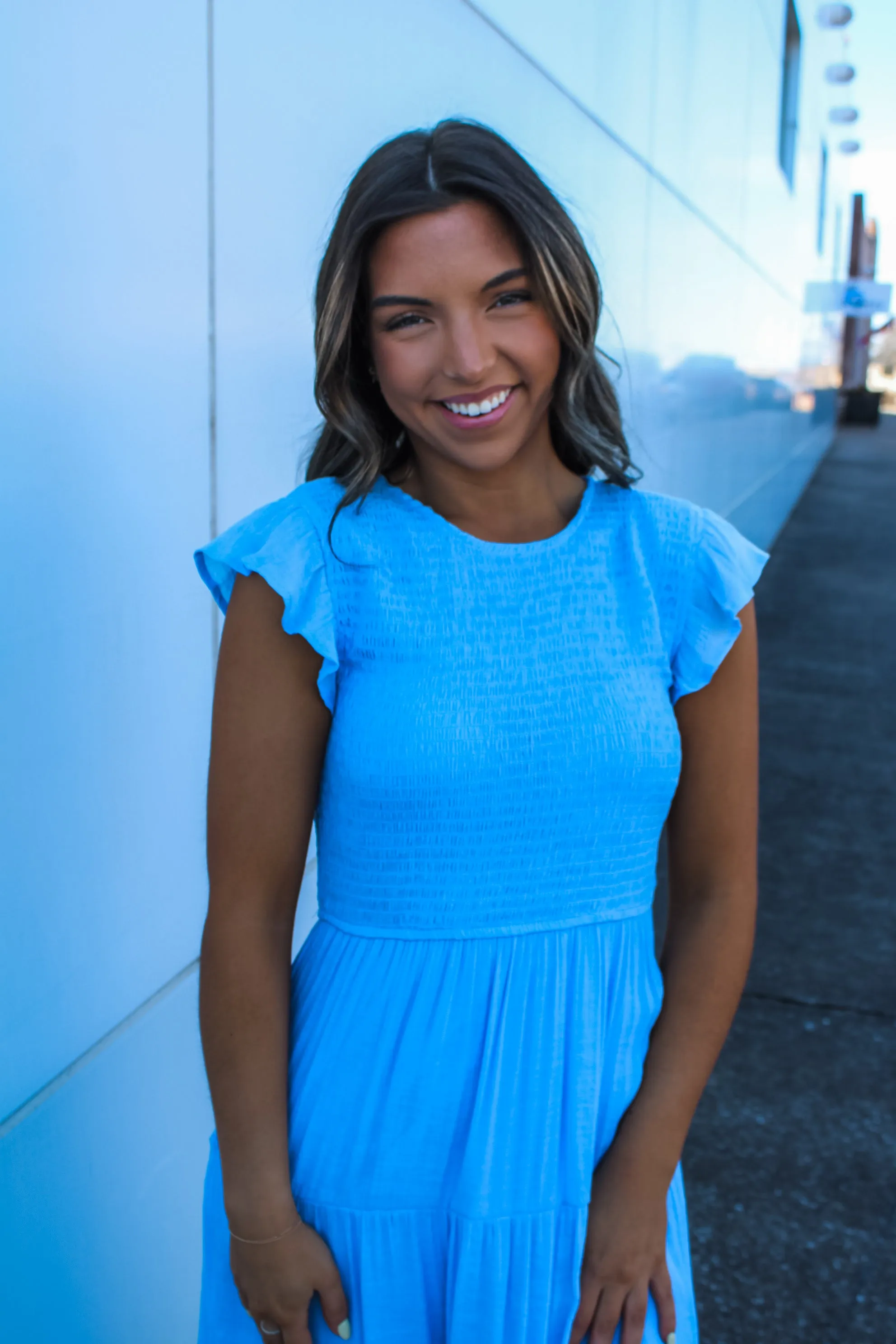 Florence Ruffle Midi • Baby Blue