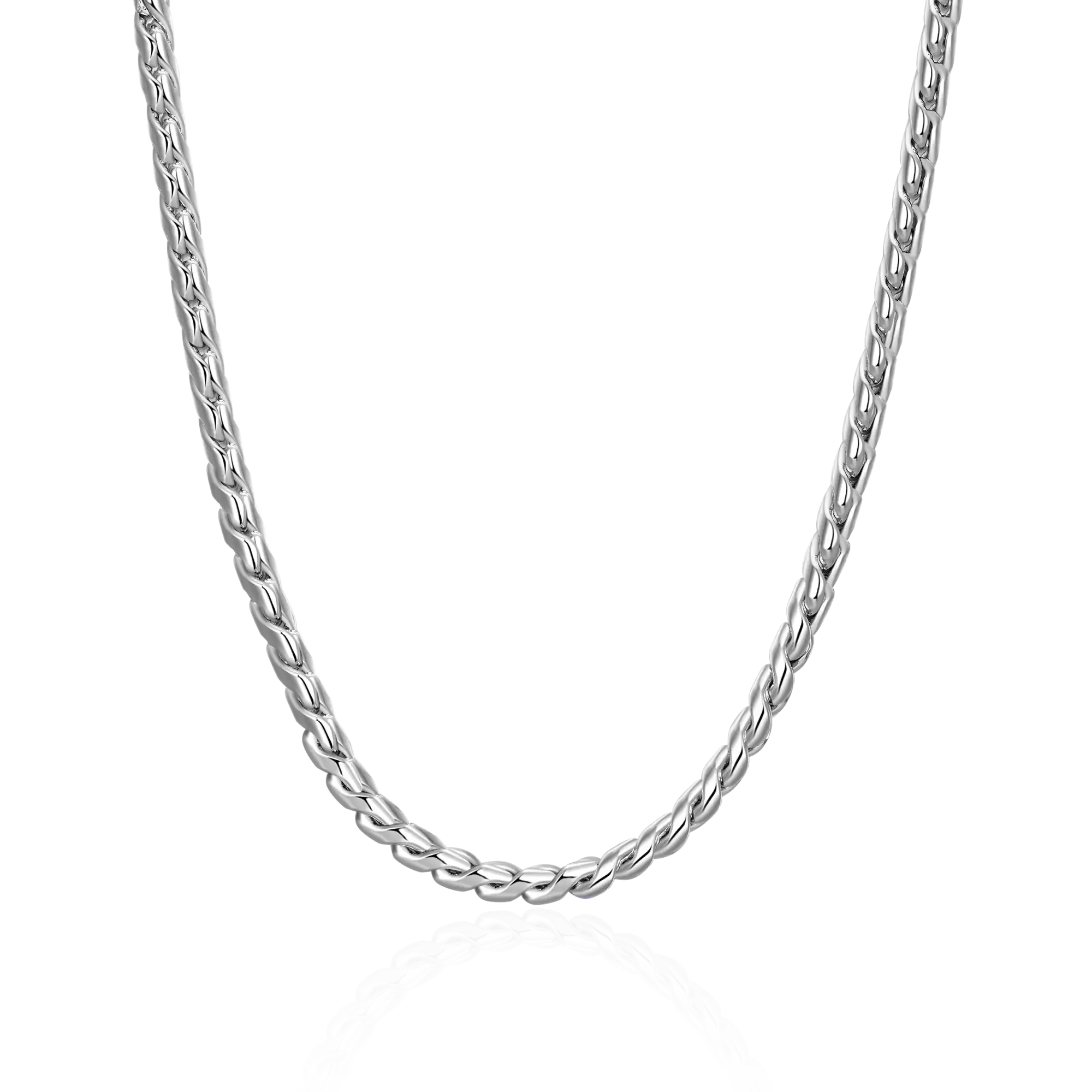 Franco Chain & Snake Chain Set - White Gold