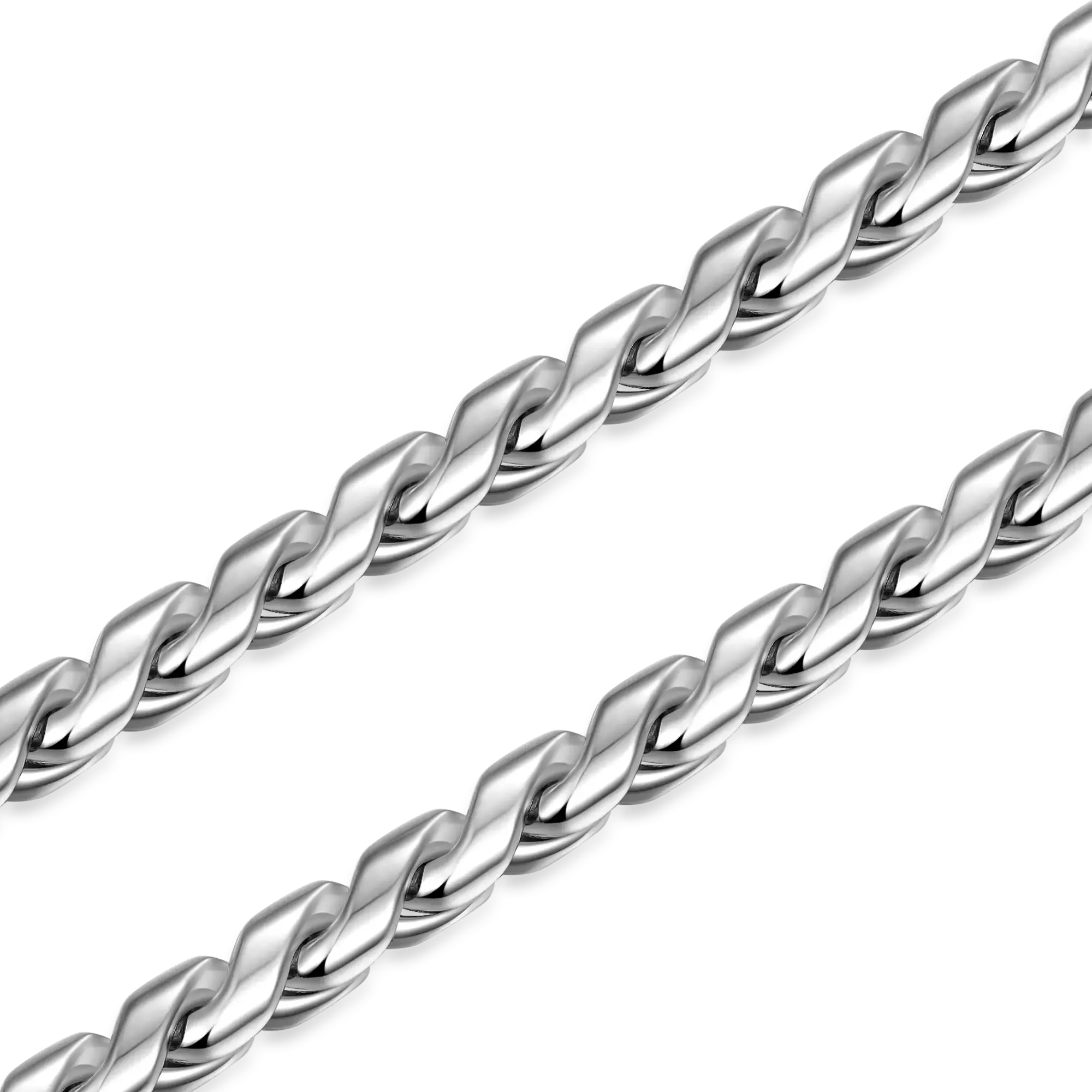 Franco Chain & Snake Chain Set - White Gold