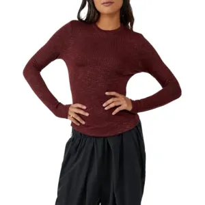 Free People Aura Layering Top Wine XS (Women's 0-2)