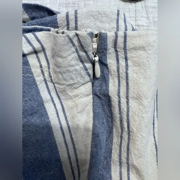 Free People Tuscan Sunrise Mini Striped Skirt, Blue Canvas Combo, Size 8
