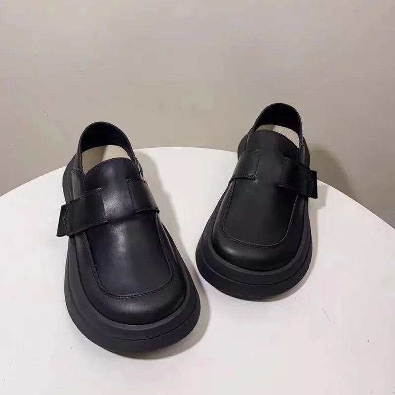 French Style Chunky Slip On Causal Shoes Comfortable Women's Loafer