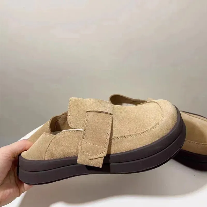 French Style Chunky Slip On Causal Shoes Comfortable Women's Loafer