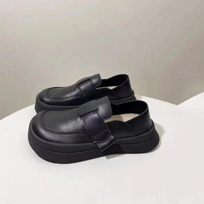 French Style Chunky Slip On Causal Shoes Comfortable Women's Loafer