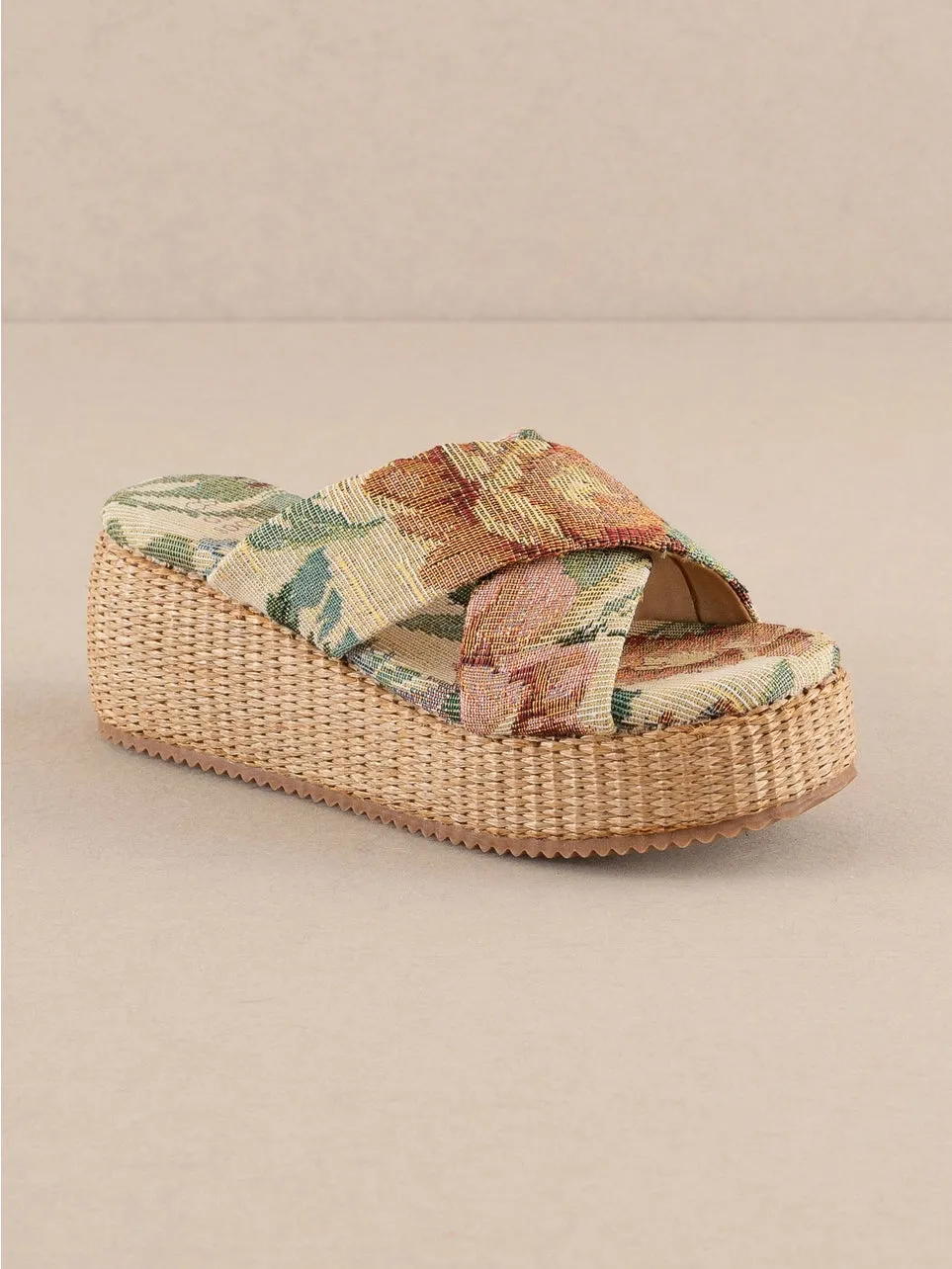 Fresno Floral Platform Sandal