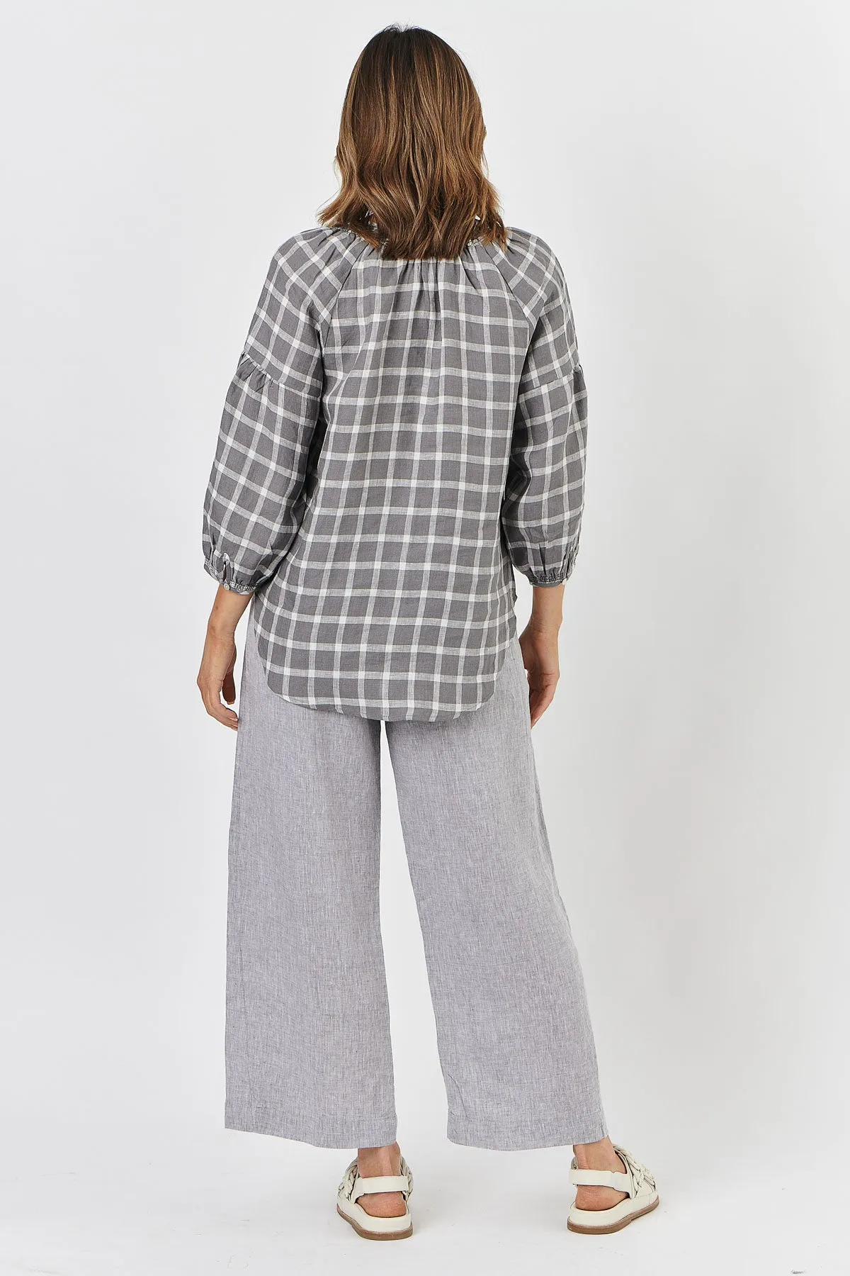 GA412 Linen Blouse - Gargoyle