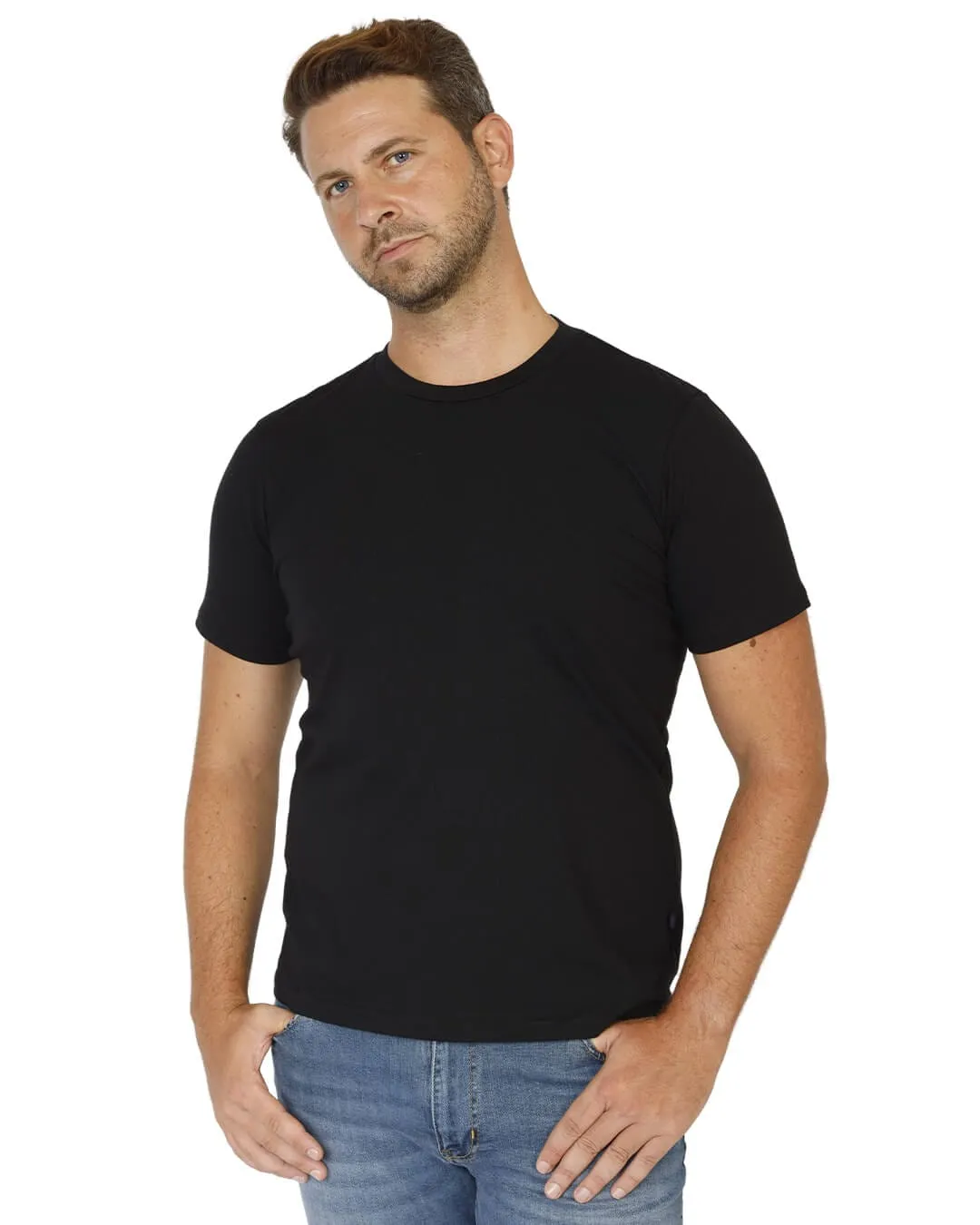Gagliardi Black Cotton Crew Neck