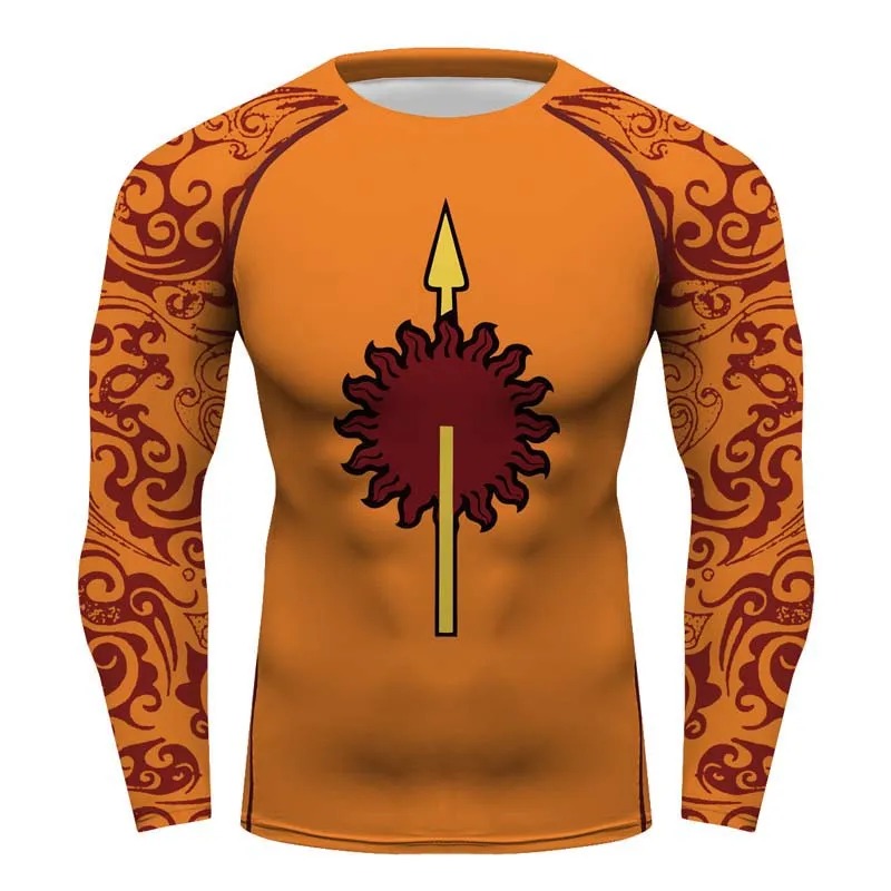 Game of Thrones House Martell Full Printing long Sleeve T-shirt Gym Sport