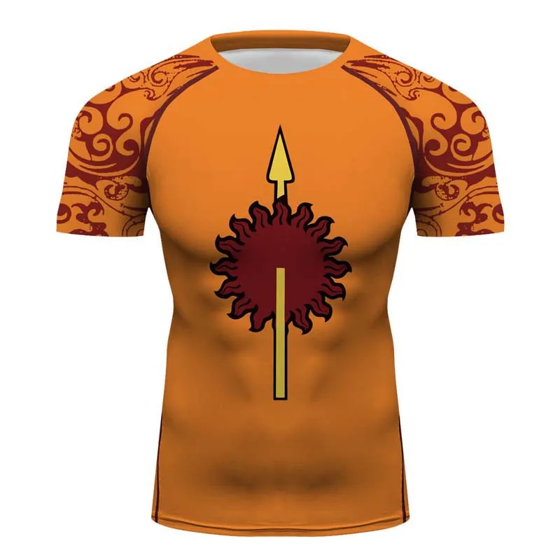 Game of Thrones House Martell Full Printing long Sleeve T-shirt Gym Sport
