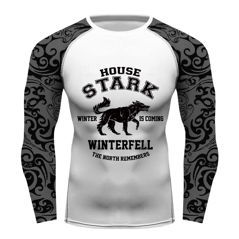 Game of Thrones House Stark The Wolf Full Printing short Sleeve T-shirt Gym Sport