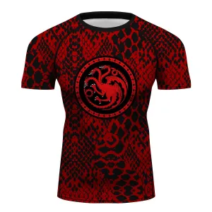 Game of Thrones House Targaryen Short Sleeve MMA BJJ Fitness Cycling Use Tee