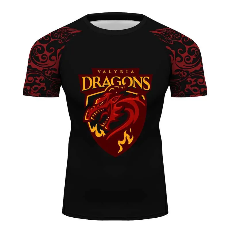 Game of Thrones House Targaryen Short Sleeve UV Protection Gym Tight Shirt
